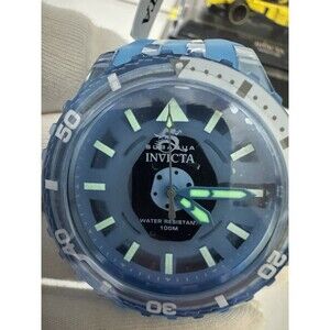 Invicta Subaqua Diver Quartz Analog 100m Blue/Silver w/ Blue/White Strap